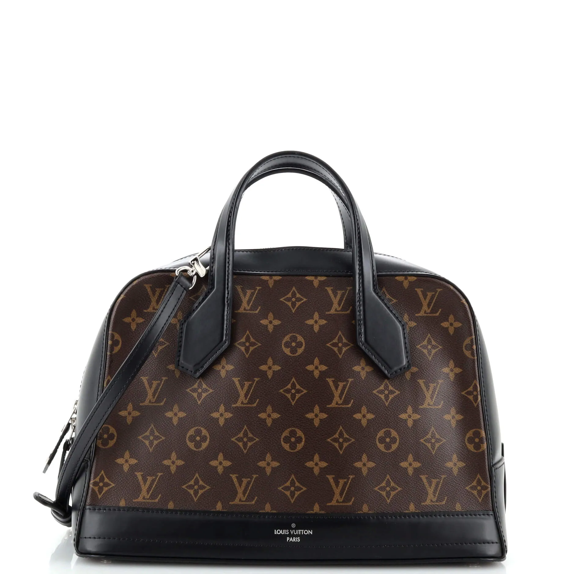 Designer Dora Handbag Monogram Canvas and Calfskin MM
