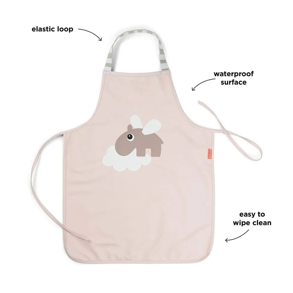 DONE BY DEER Waterproof kids apron Happy clouds - Powder