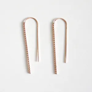 Dot Long Arc Threader Earrings