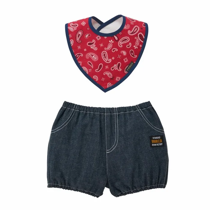 DOUBLE_B HOOD&BIB&BLOOMER SET