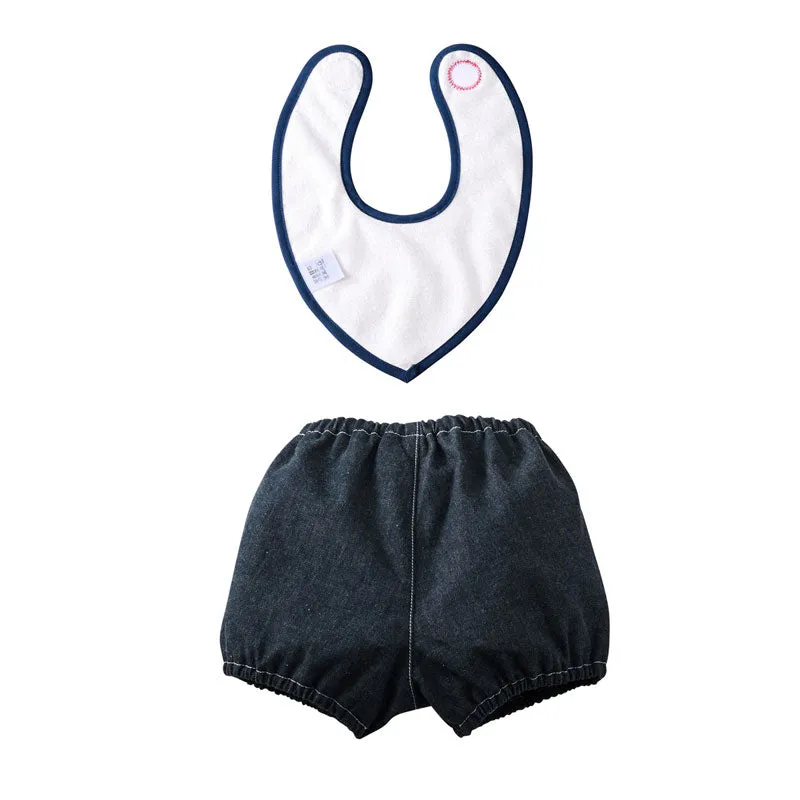 DOUBLE_B HOOD&BIB&BLOOMER SET