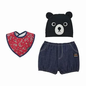 DOUBLE_B HOOD&BIB&BLOOMER SET
