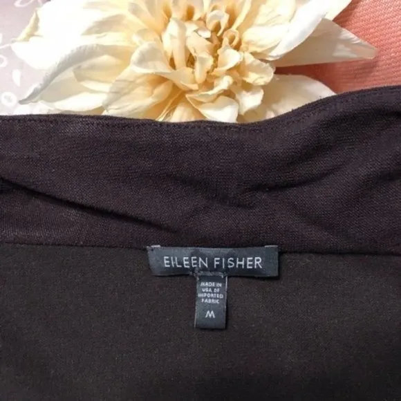 Eileen Fisher Open Front Sweater Cardigan Brown Medium