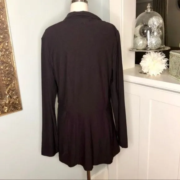 Eileen Fisher Open Front Sweater Cardigan Brown Medium