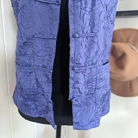 Eileen Fisher Silk Toggle Vest  XS Quiet Luxury Witchy Romantic Minimalist