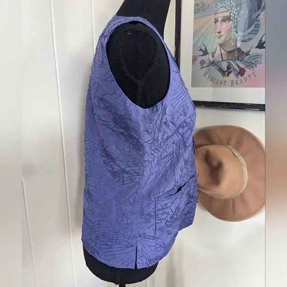 Eileen Fisher Silk Toggle Vest  XS Quiet Luxury Witchy Romantic Minimalist