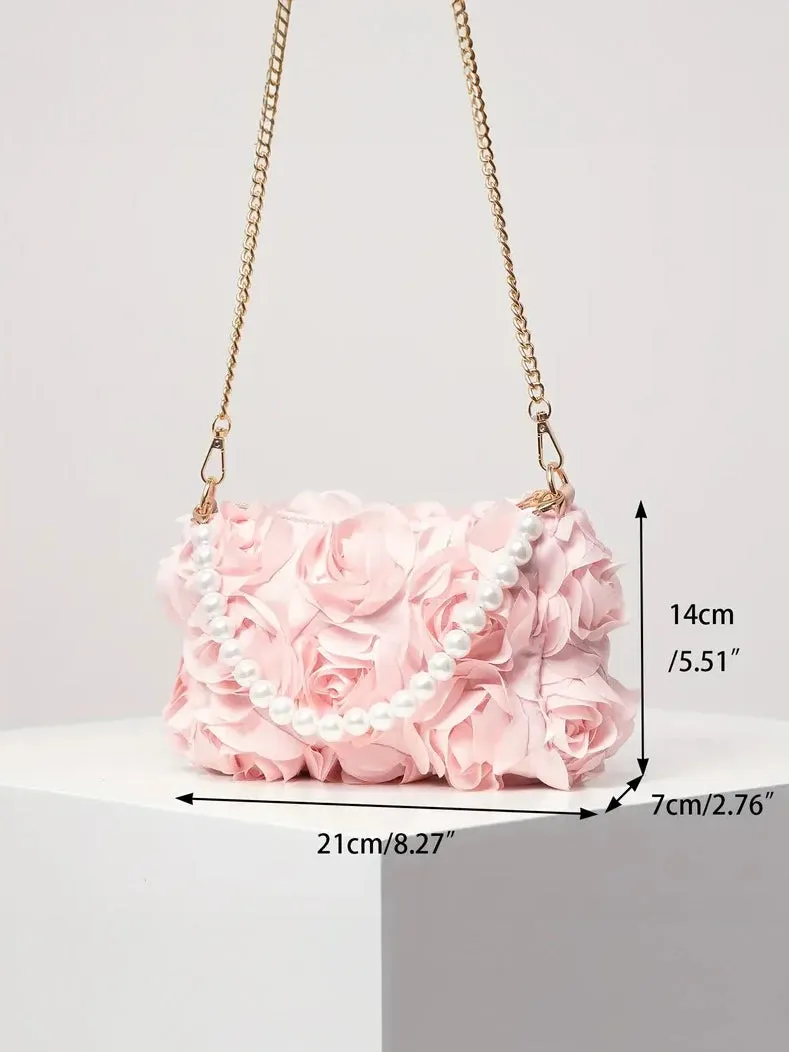 Elegant Rose Detailed Evening Purse