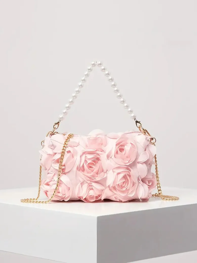 Elegant Rose Detailed Evening Purse