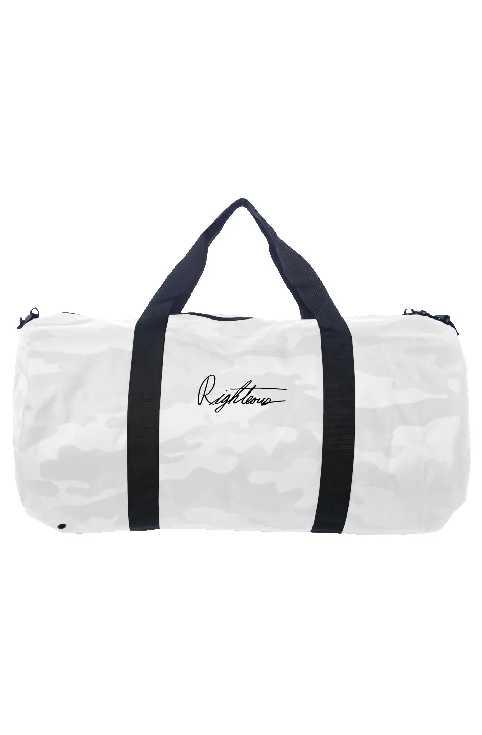 EMBROIDERED SIGNATURE CAMO DUFFEL BAG