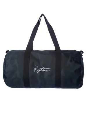EMBROIDERED SIGNATURE CAMO DUFFEL BAG