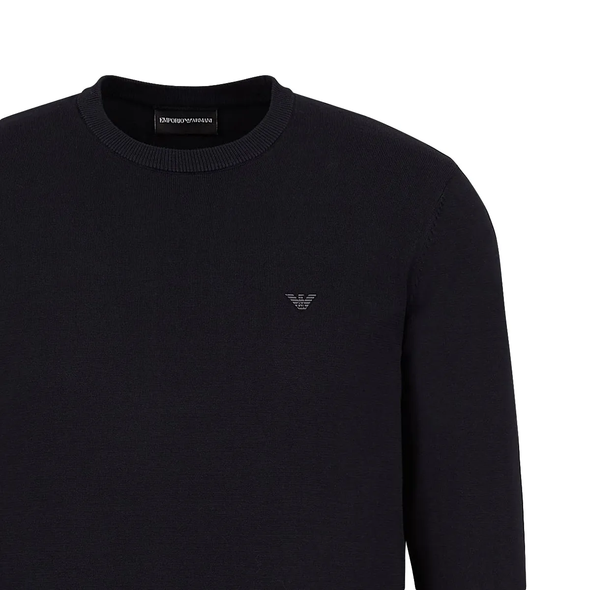 Emporio Armani - Crew Neck Eagle Logo Jumper in Dark Navy