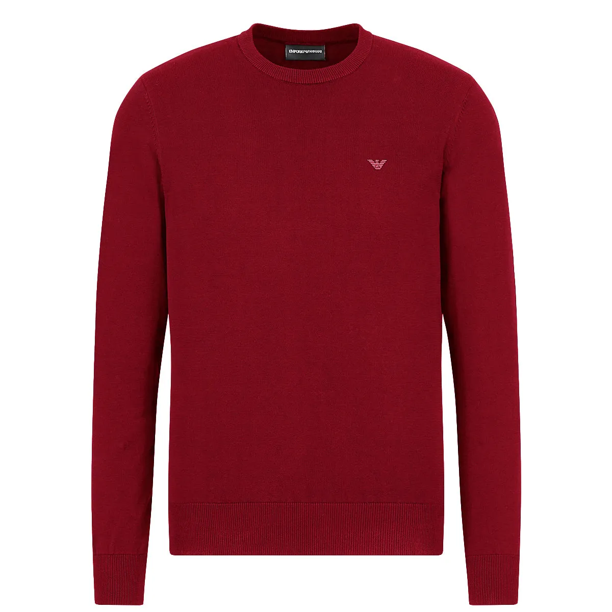 Emporio Armani - Crew Neck Eagle Logo Jumper in Deep Red
