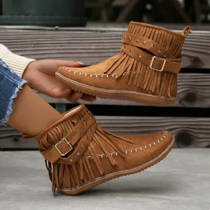 Esmeralda - Boho-Stiefel mit Quasten für den Herbst für Damen