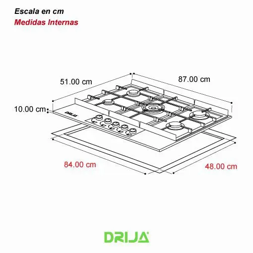Estufa a Gas Génova 90 cm Professionale