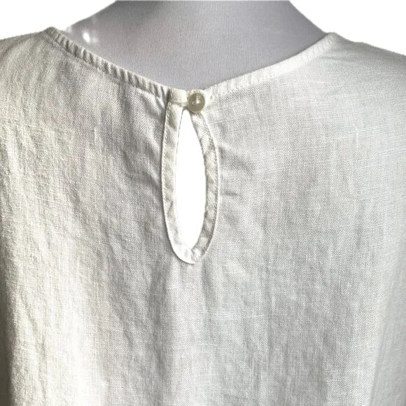 EUC GARNET HILL 100% Linen Sleeveless Shift Dress w Pockets Size 10 Color Block