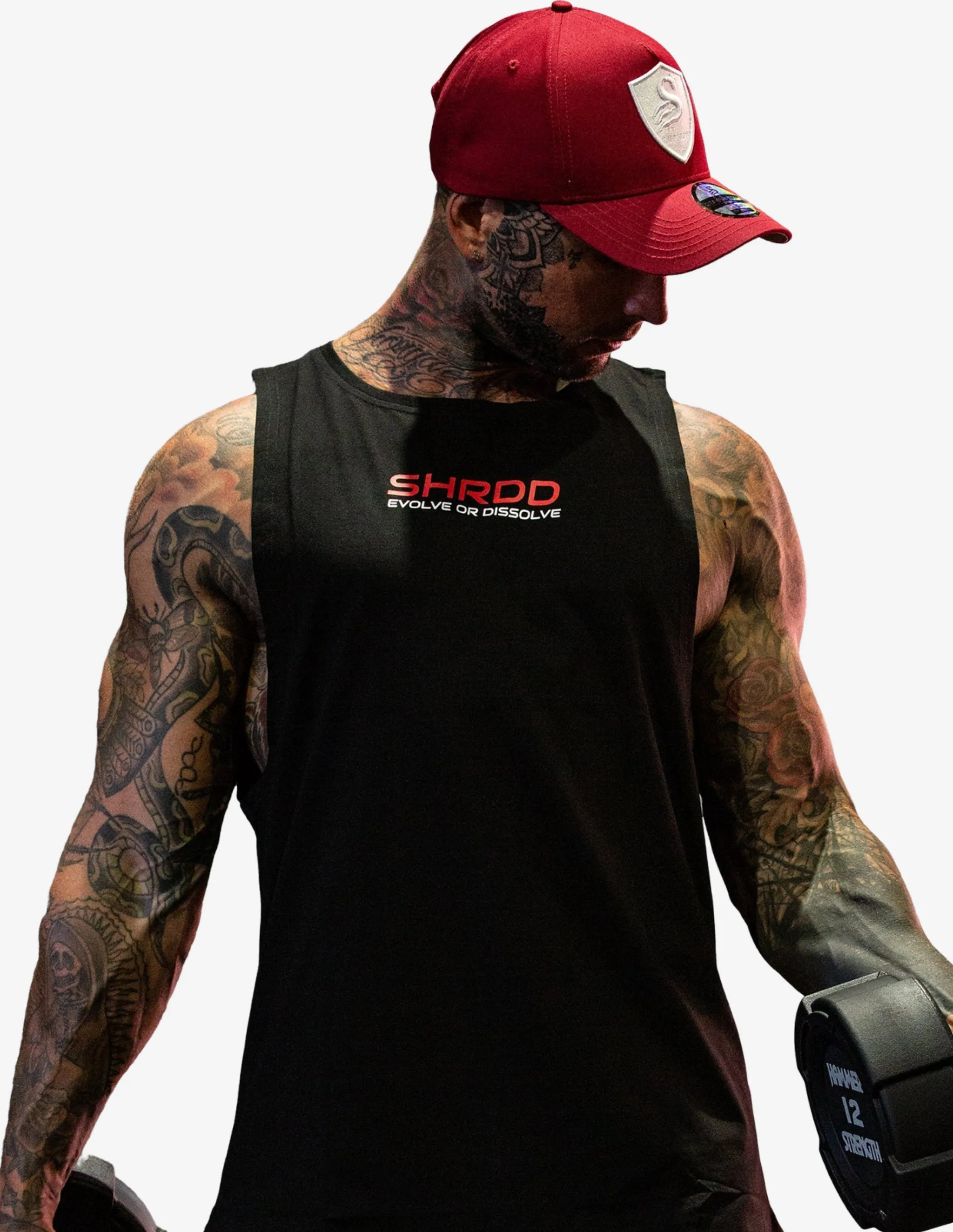 Evolve Longline Gym Tanktop - Black/ Red