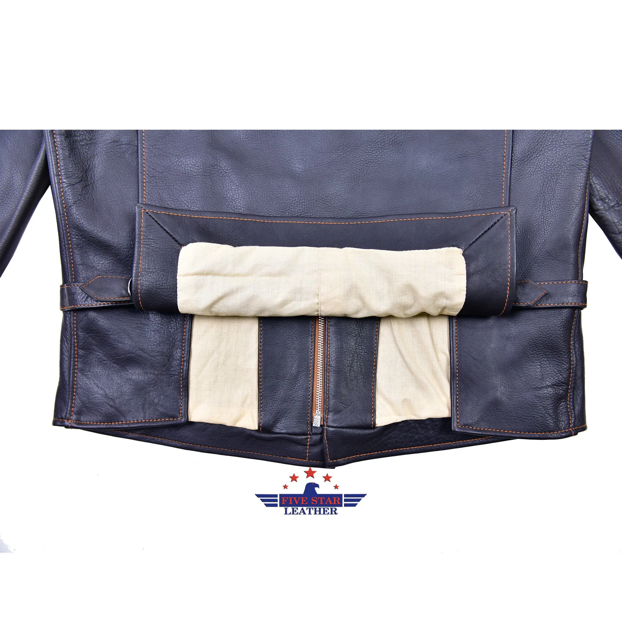 FiveStar Leather Crusader Jacket Steerhide Leather Seal Brown