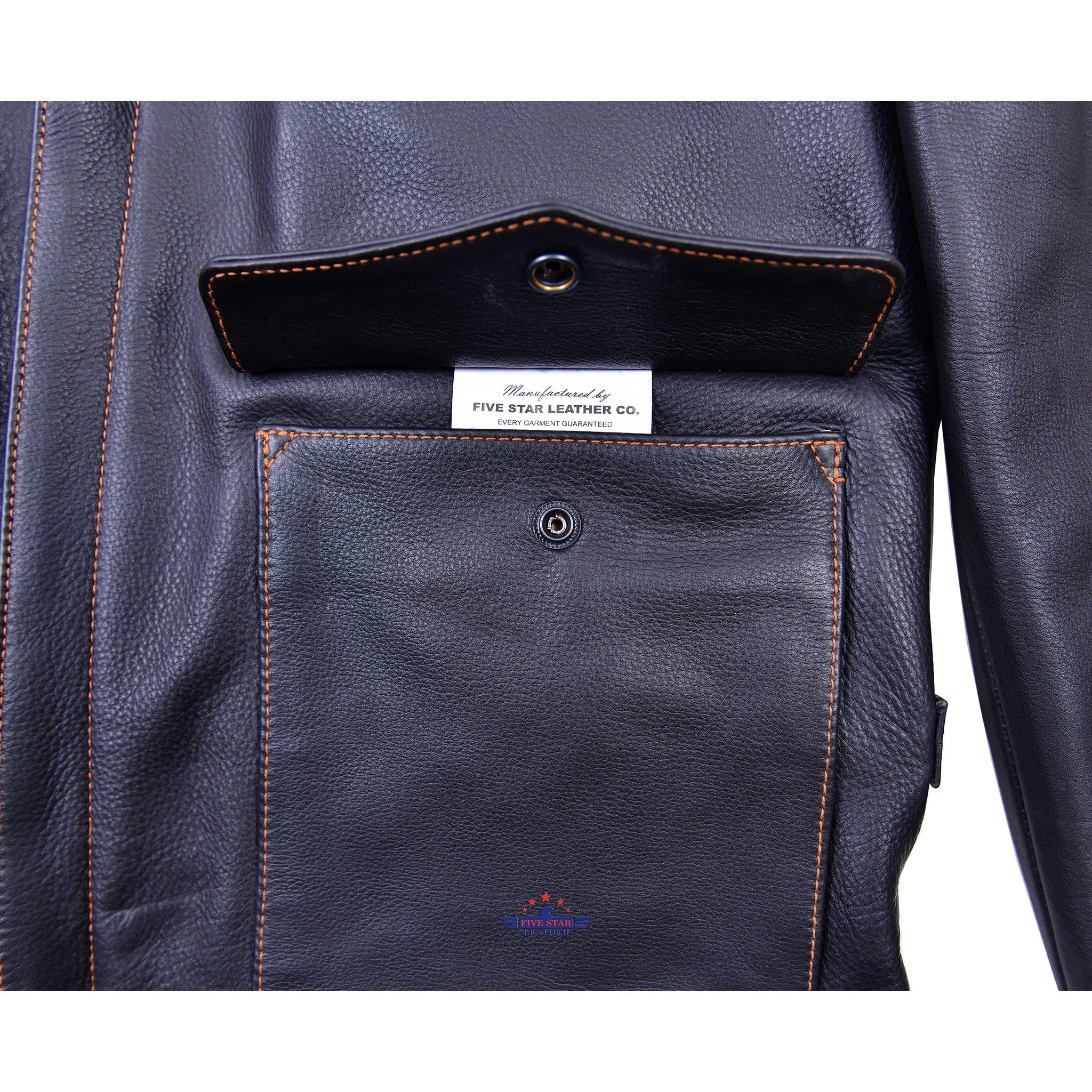 FiveStar Leather Crusader Jacket Steerhide Leather Seal Brown