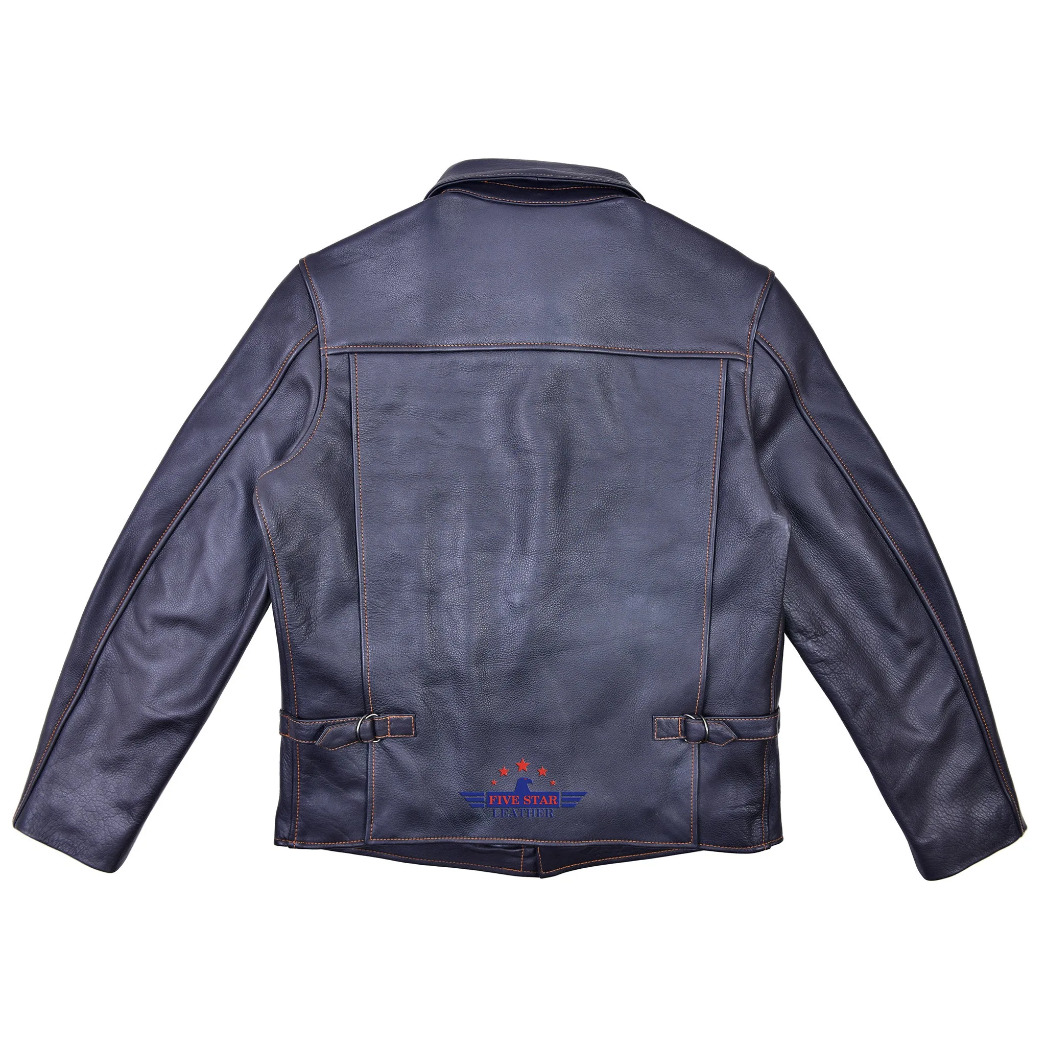 FiveStar Leather Crusader Jacket Steerhide Leather Seal Brown