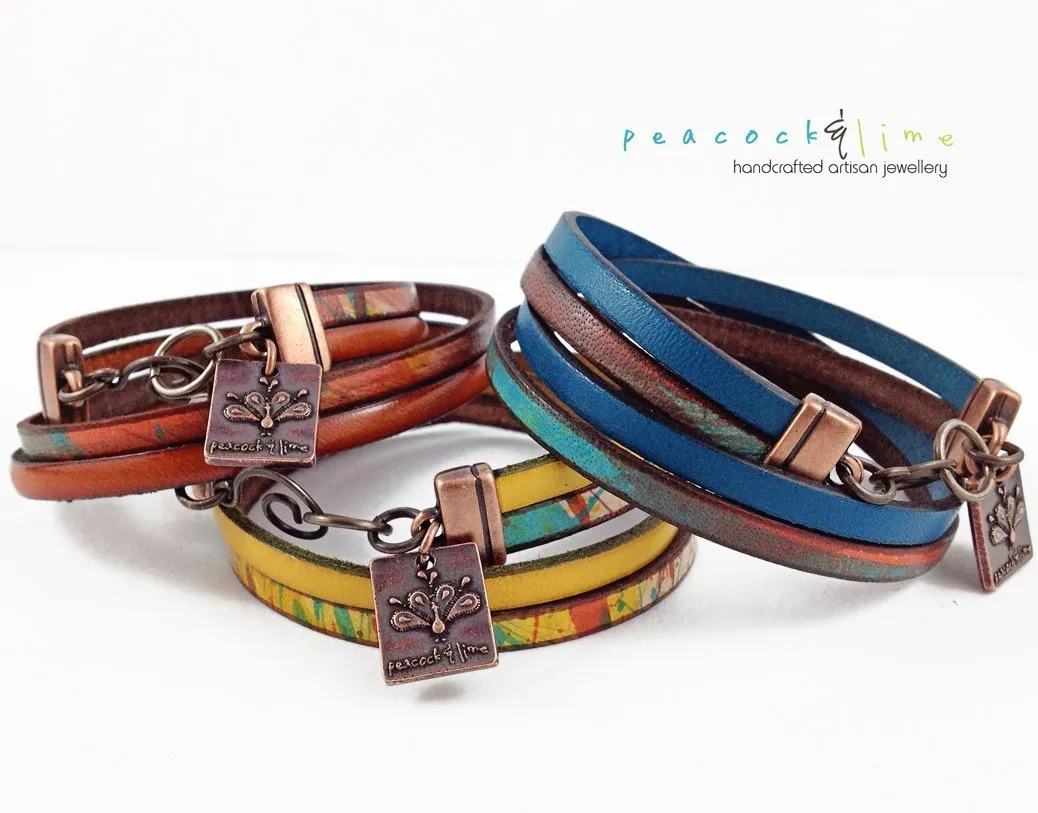 free spirit leather boho wrap bracelet