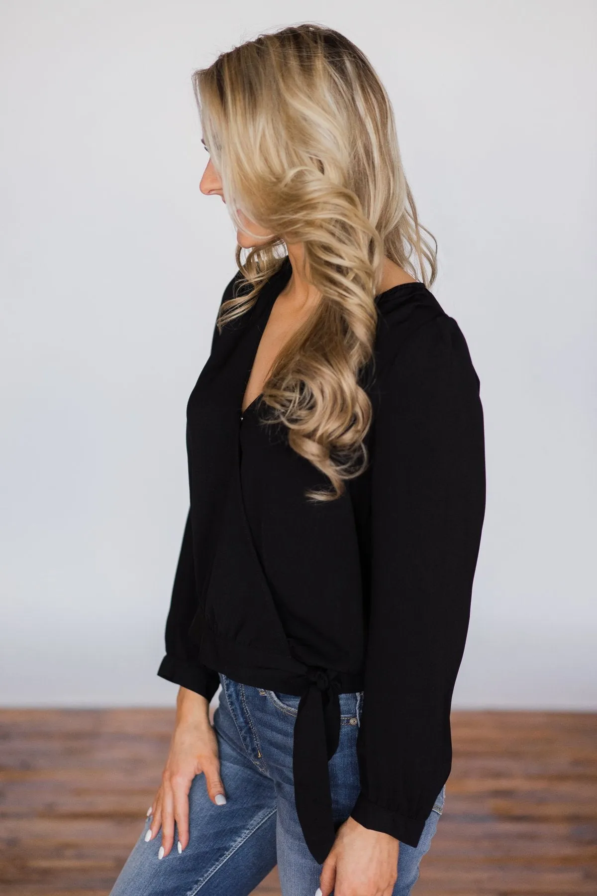 Fun For Tonight Black Long Sleeve Top
