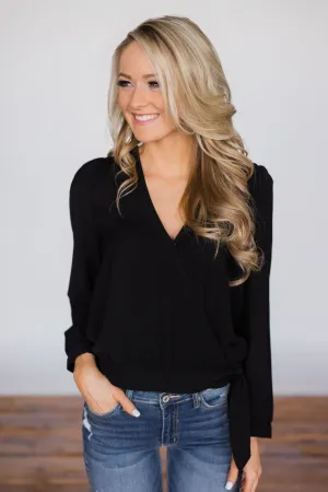 Fun For Tonight Black Long Sleeve Top