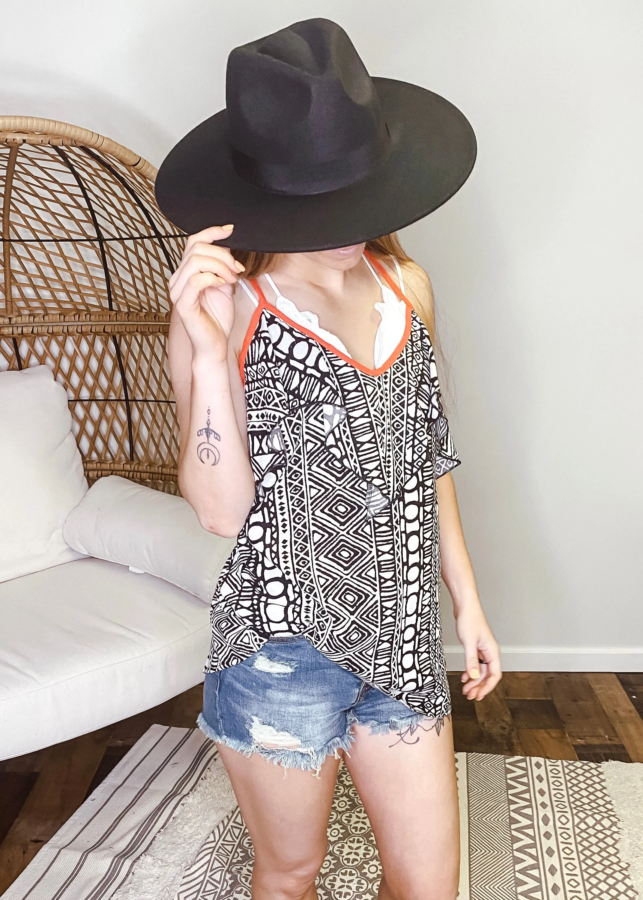 Gabby Boho Ruffle Tank Top