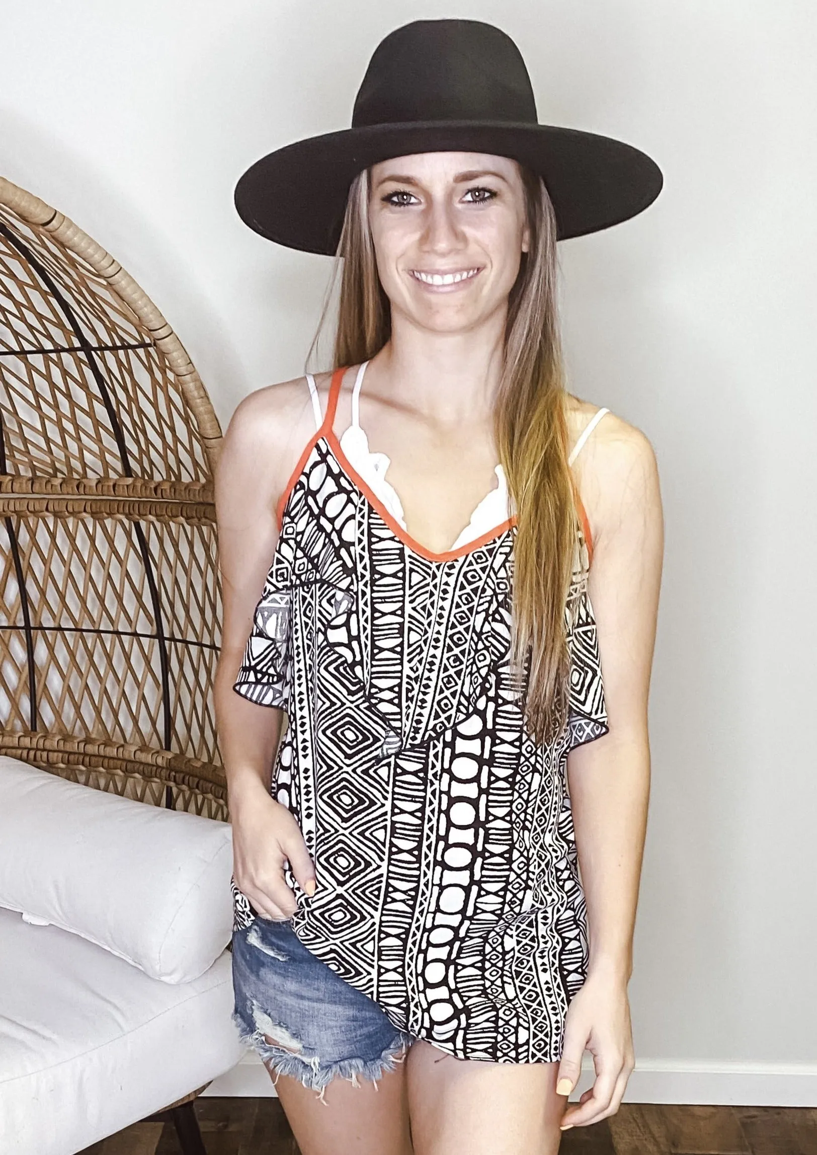 Gabby Boho Ruffle Tank Top