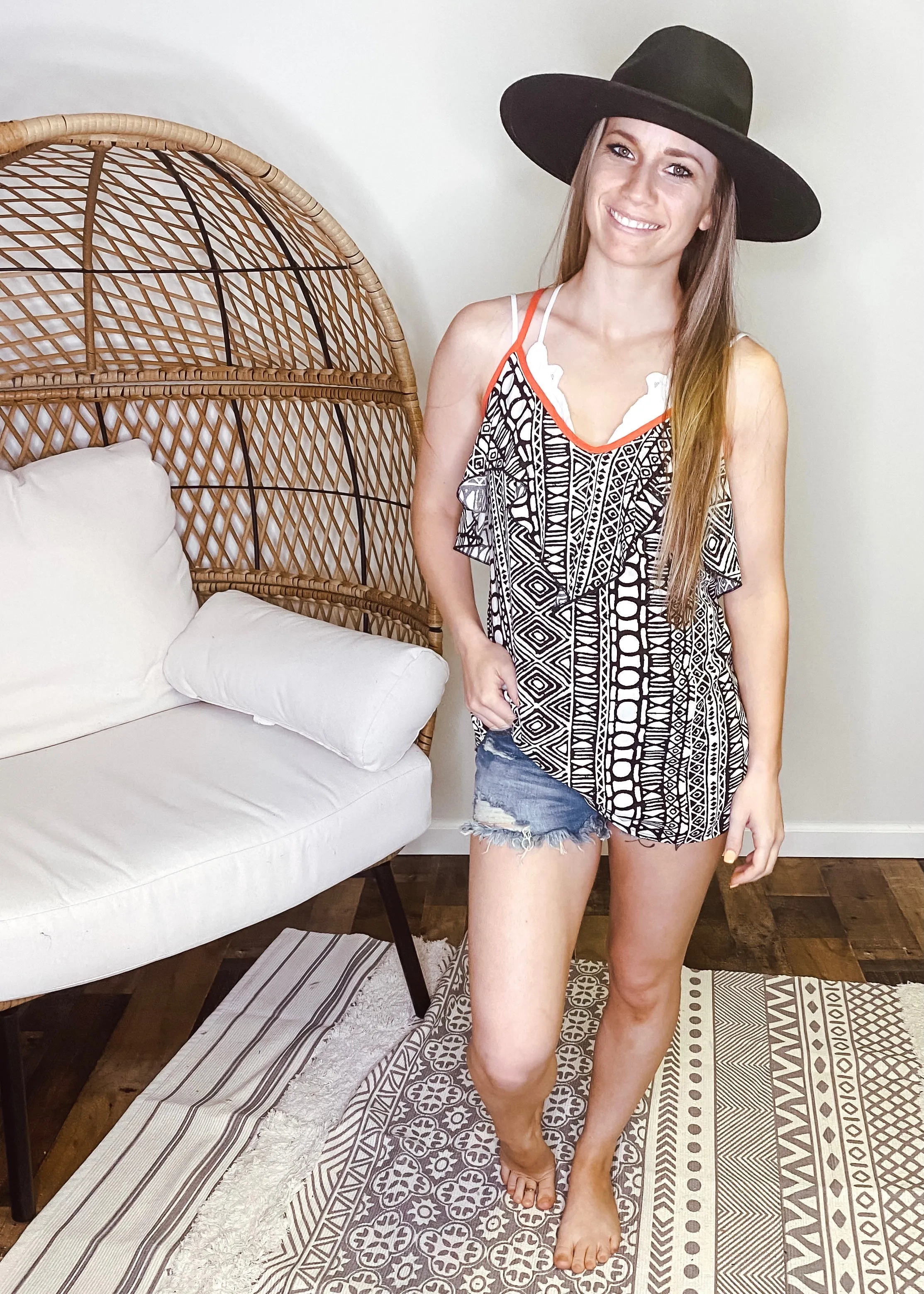 Gabby Boho Ruffle Tank Top
