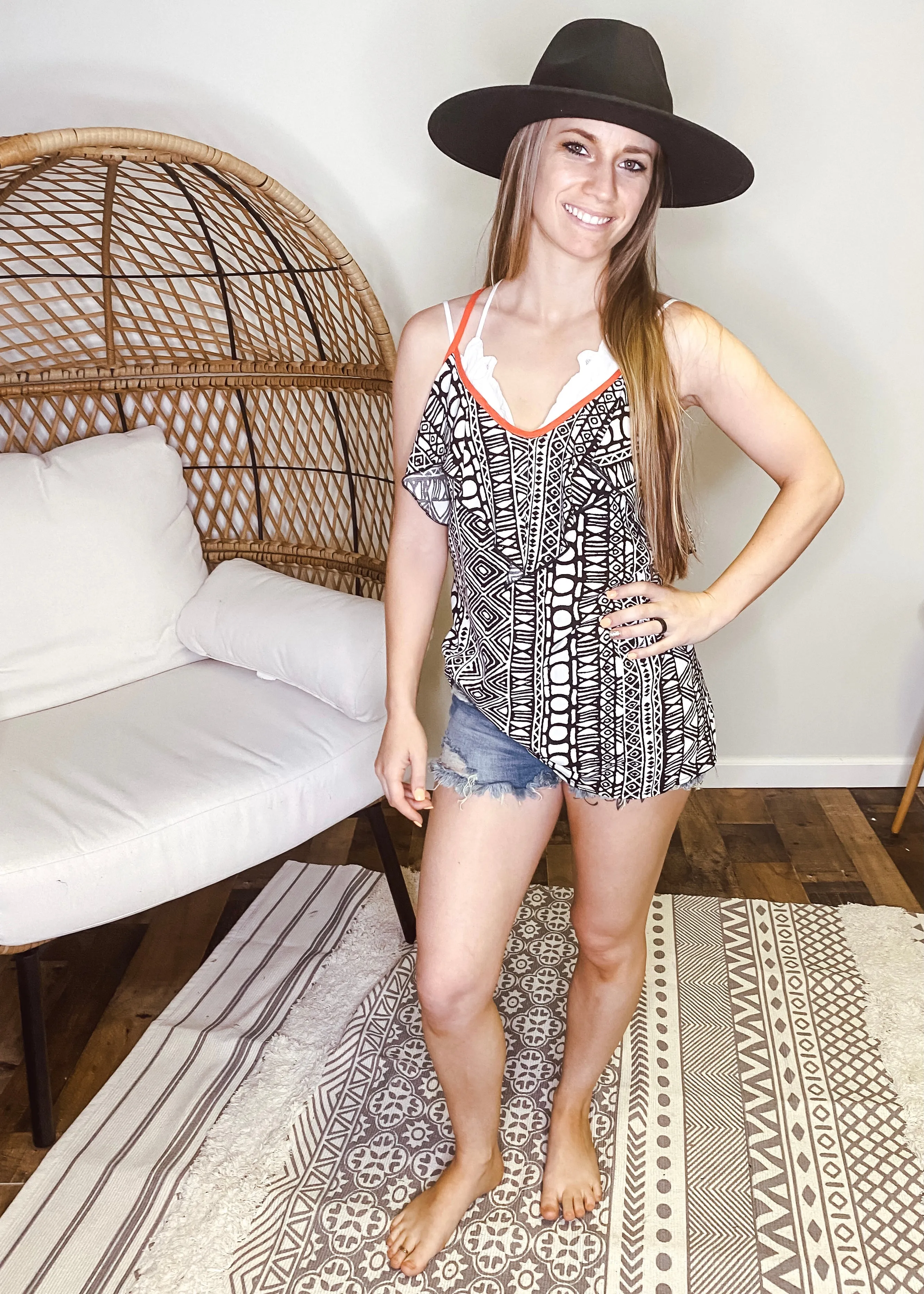 Gabby Boho Ruffle Tank Top