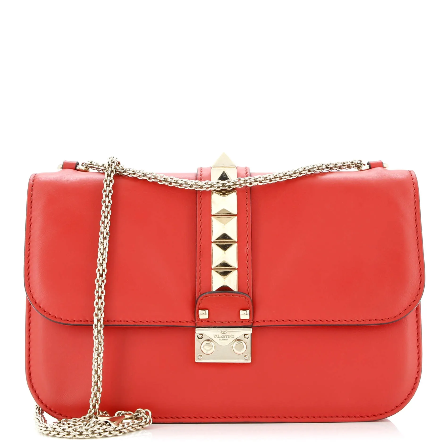 Glam Lock Shoulder Bag Leather Medium