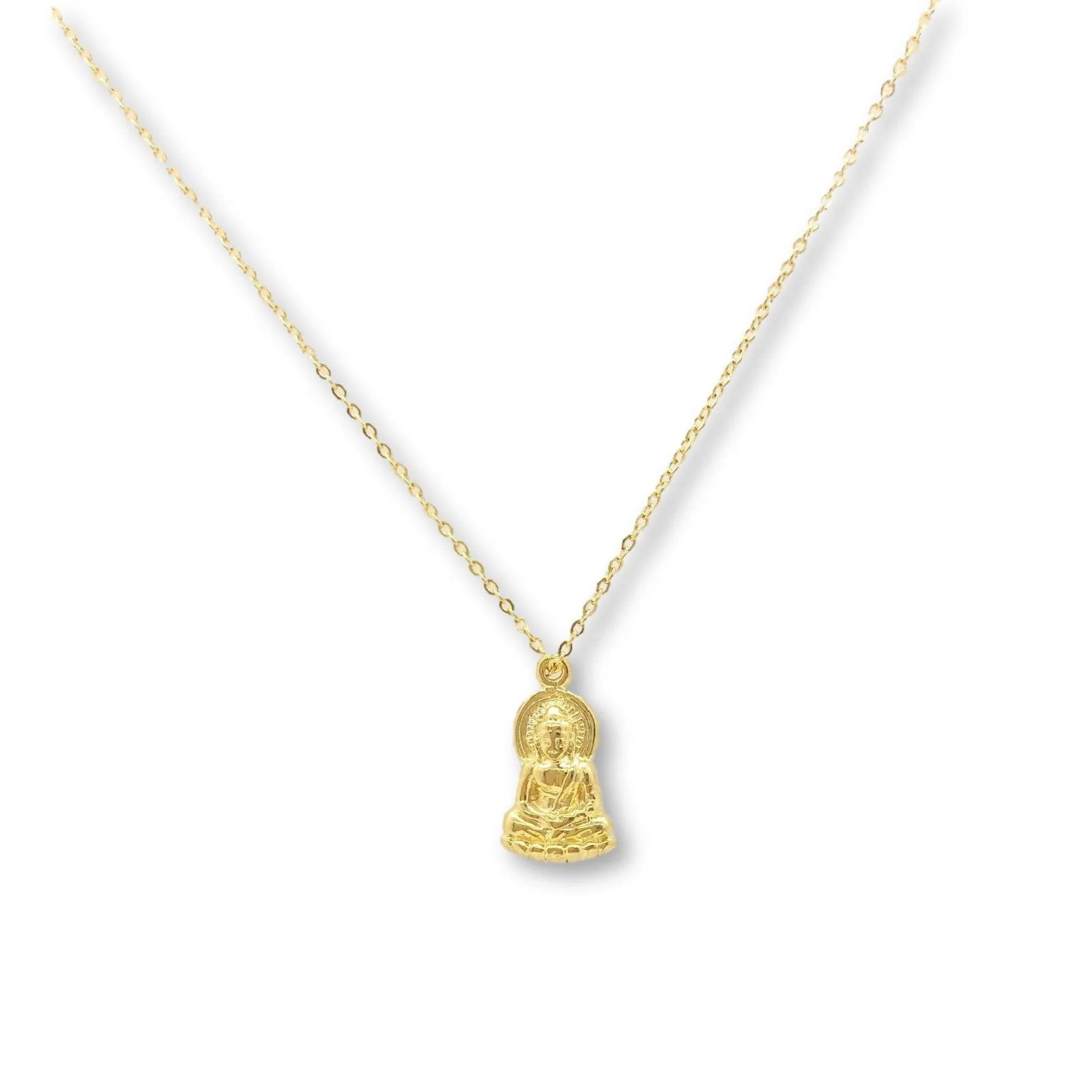 Gold Buddha Charm Necklace - 14K Gold Necklace