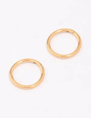 Gold Plated Titanium Fine Sleeper Earrings 6mm