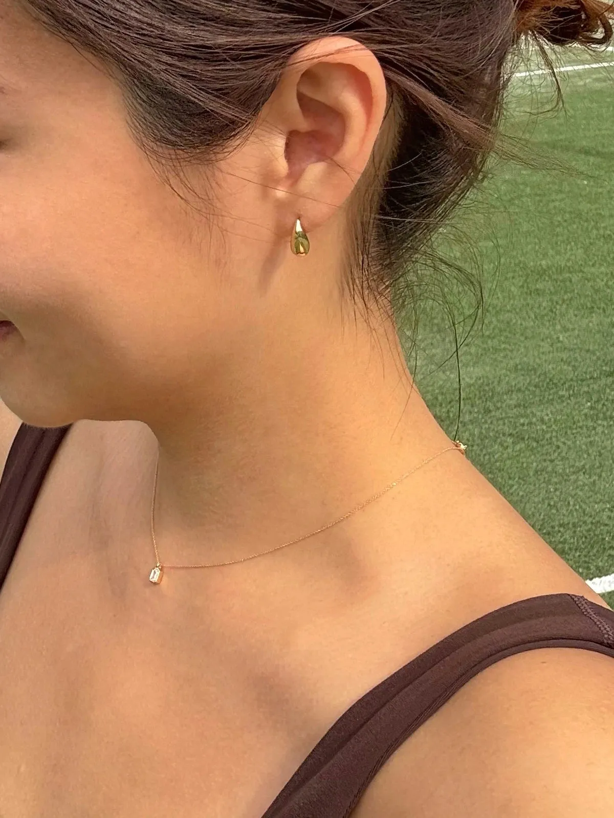 Gold Rain Drop Studs - Medium
