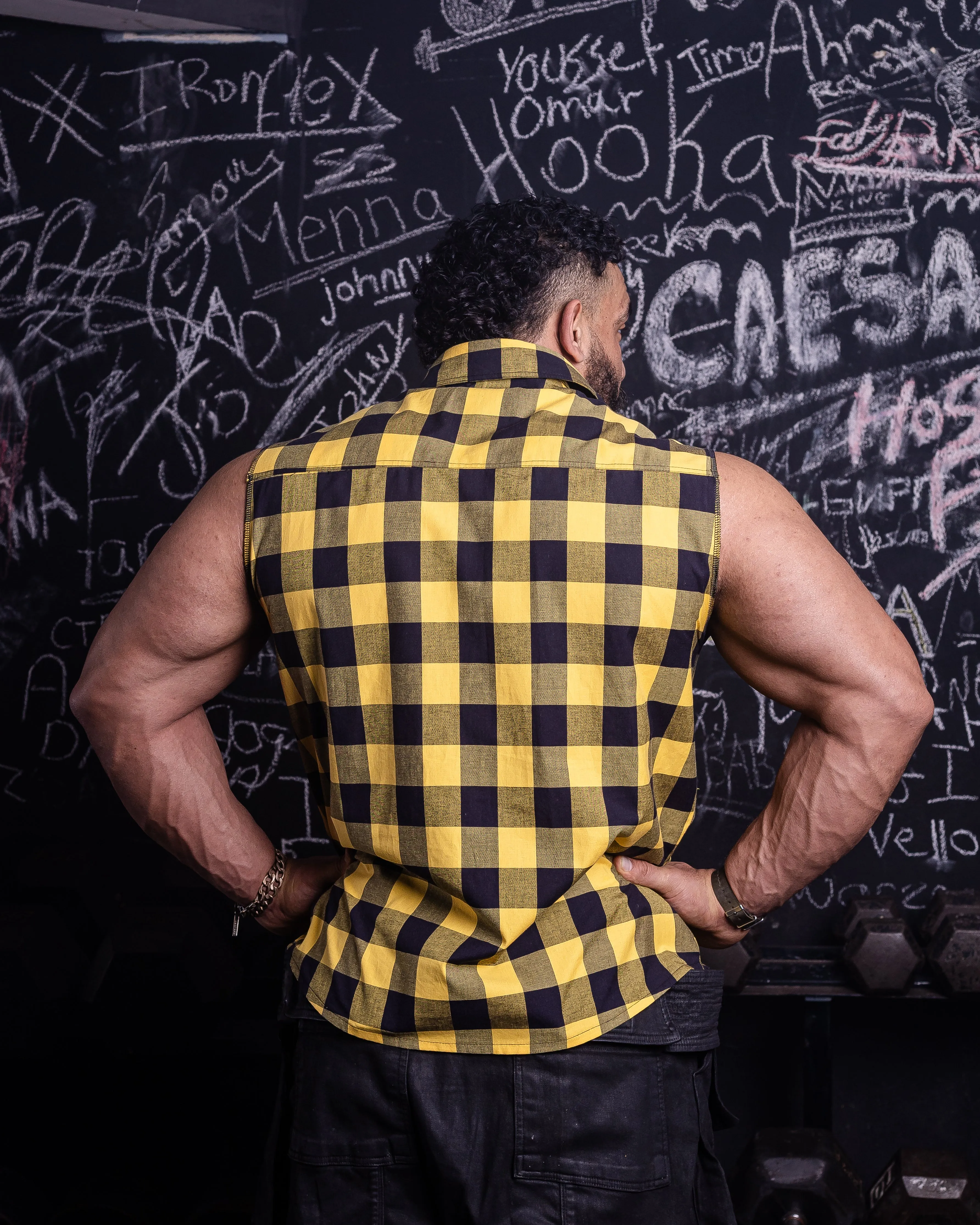 Golden sleeveless Flannel