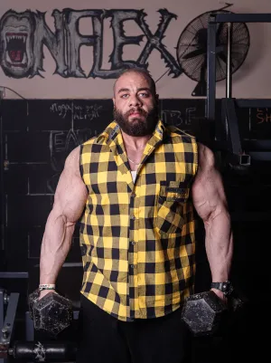 Golden sleeveless Flannel