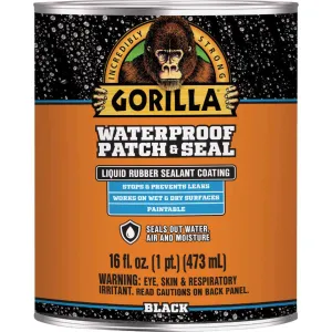 GORILLA 16oz BLACK WATERPROOF PATCH & SEAL LIQUID
