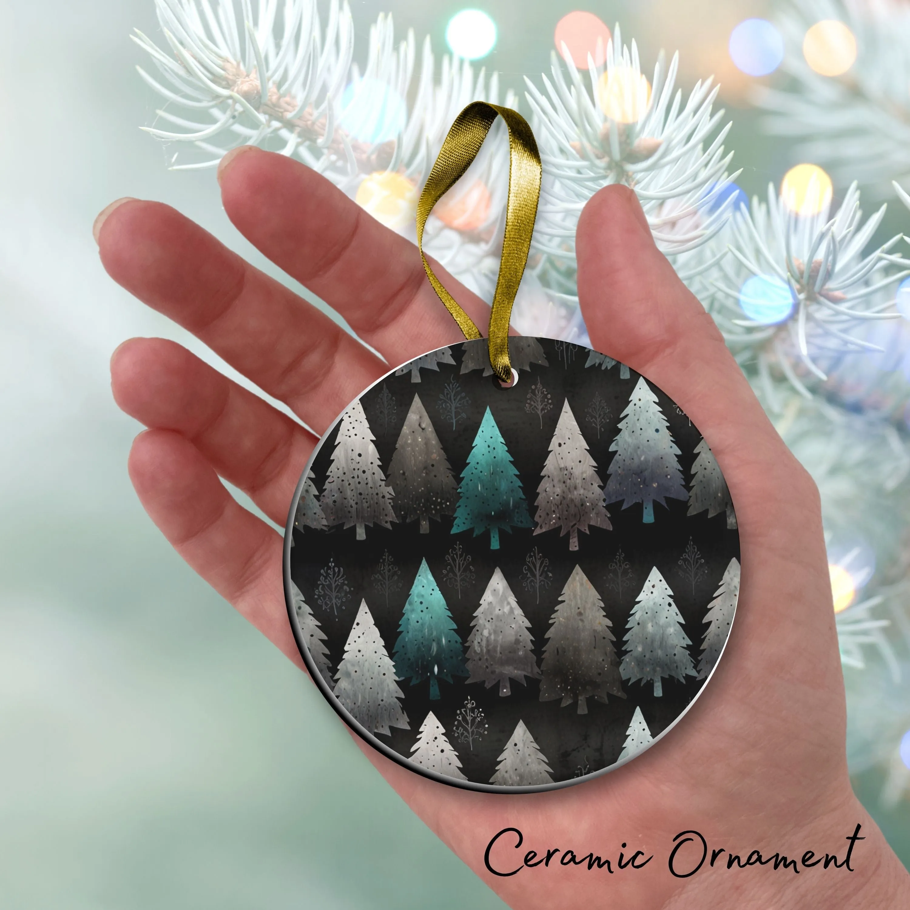 Gothic Christmas Decor Ceramic Ornament 64-05