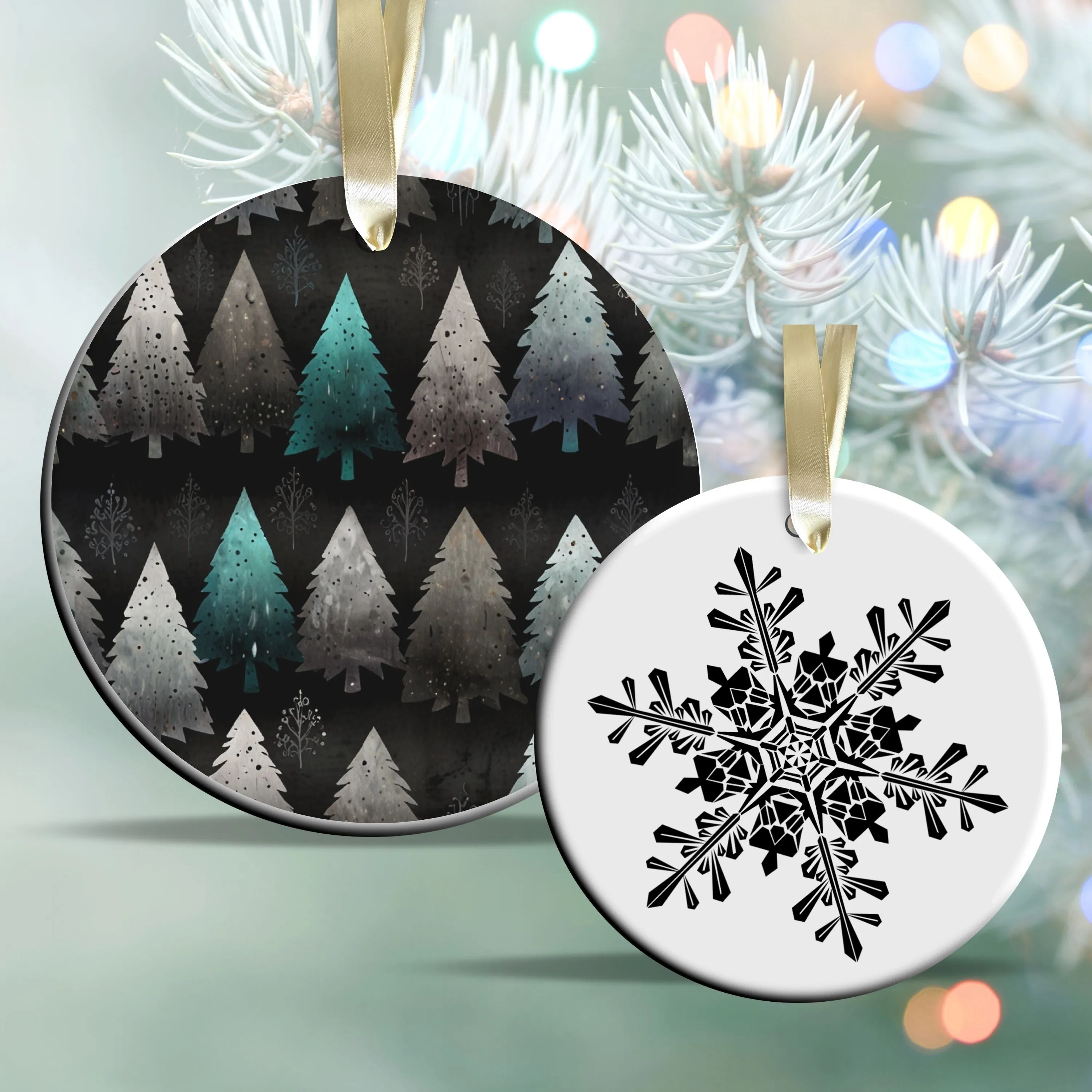 Gothic Christmas Decor Ceramic Ornament 64-05