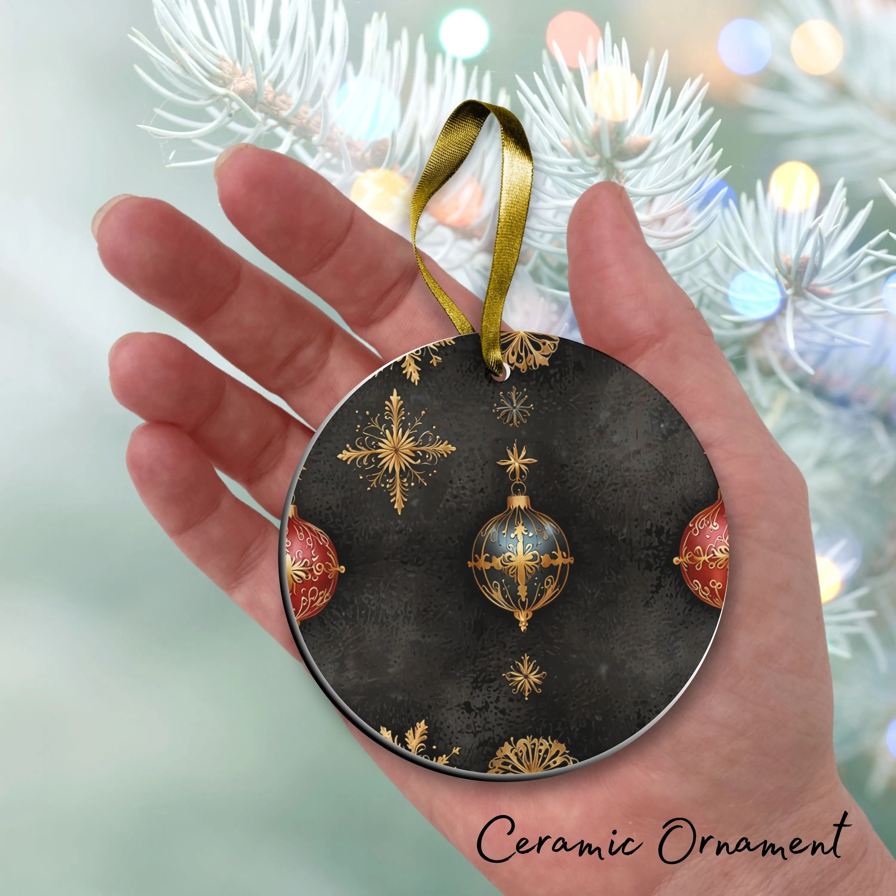 Gothic Christmas Decor Ceramic Ornament 64-11