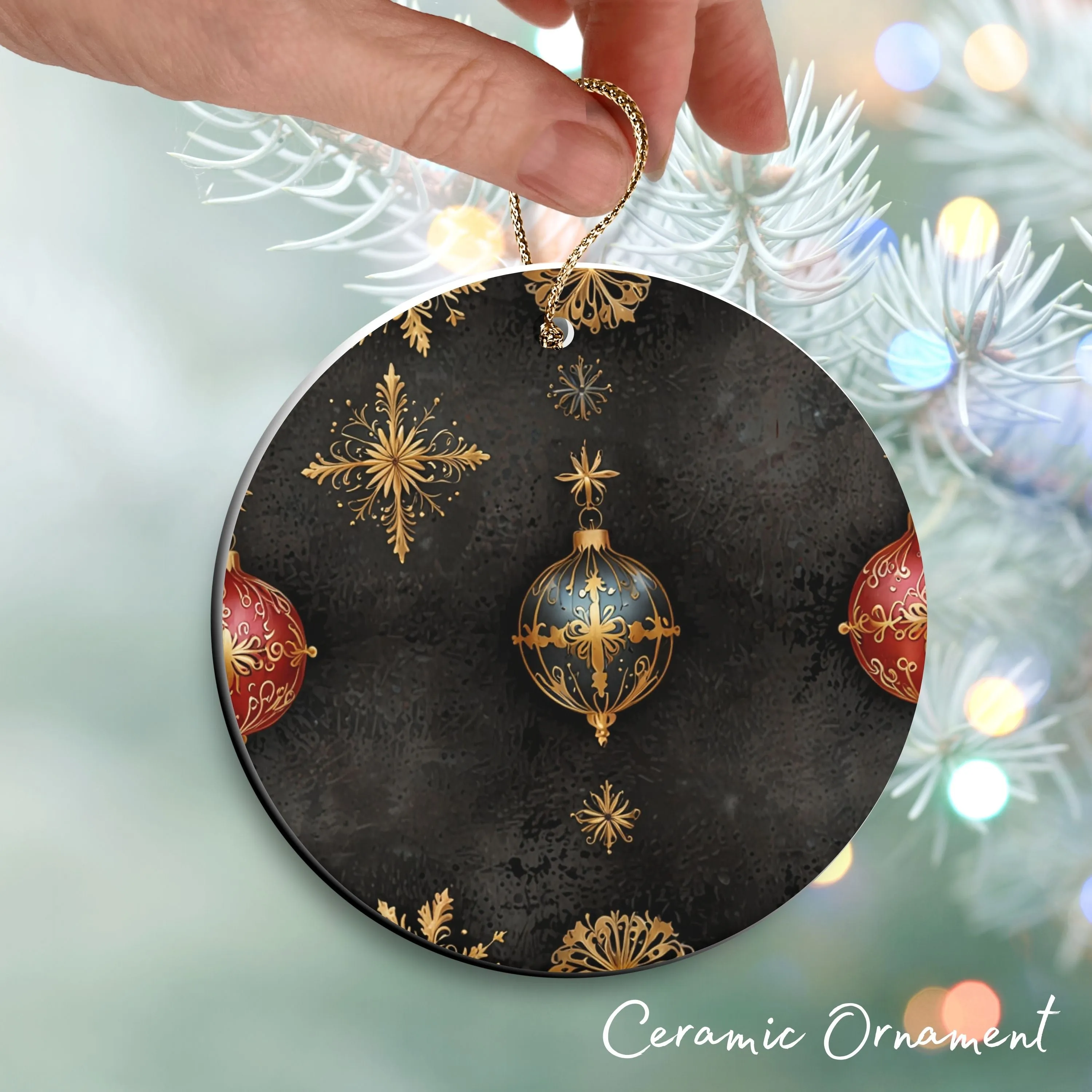 Gothic Christmas Decor Ceramic Ornament 64-11