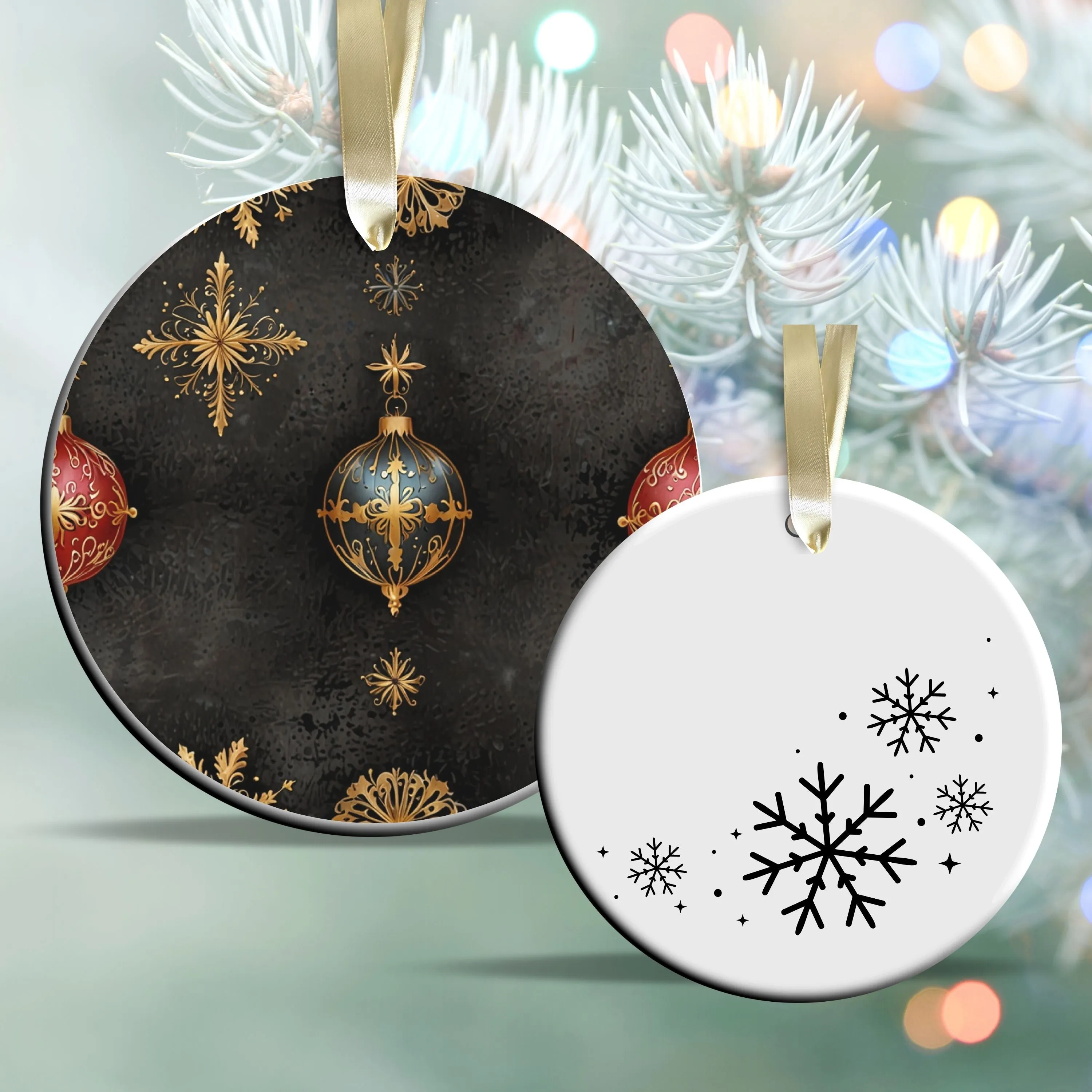 Gothic Christmas Decor Ceramic Ornament 64-11