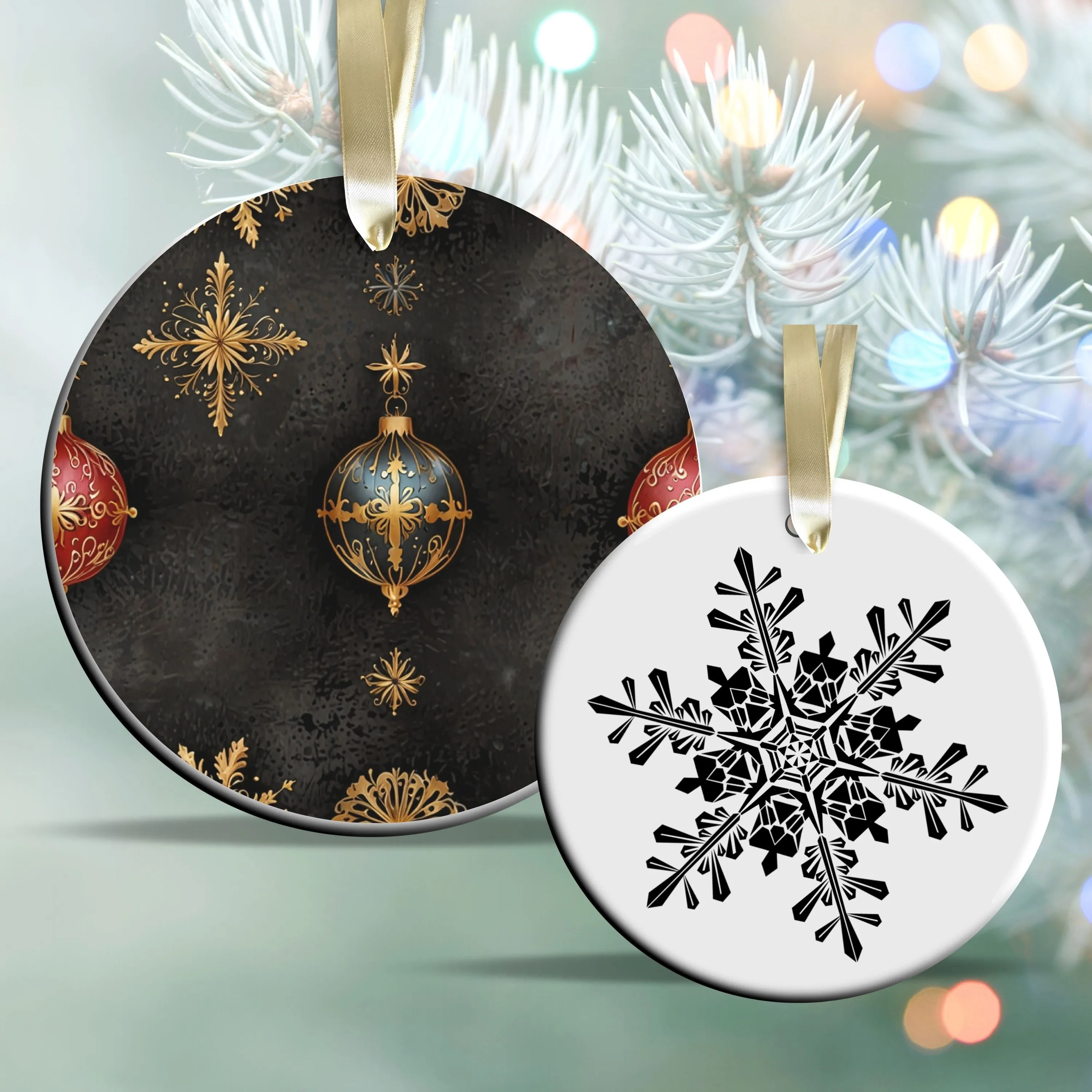 Gothic Christmas Decor Ceramic Ornament 64-11