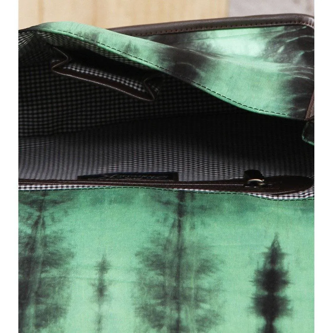 Green & Black Tie Dyed Suede Sling Bag (100000052937)