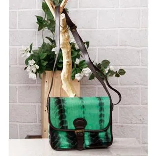 Green & Black Tie Dyed Suede Sling Bag (100000052937)