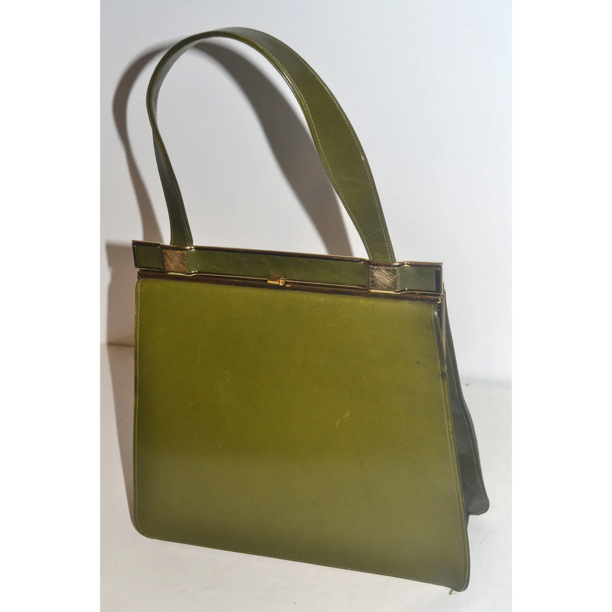 Green Leather Kelly Purse