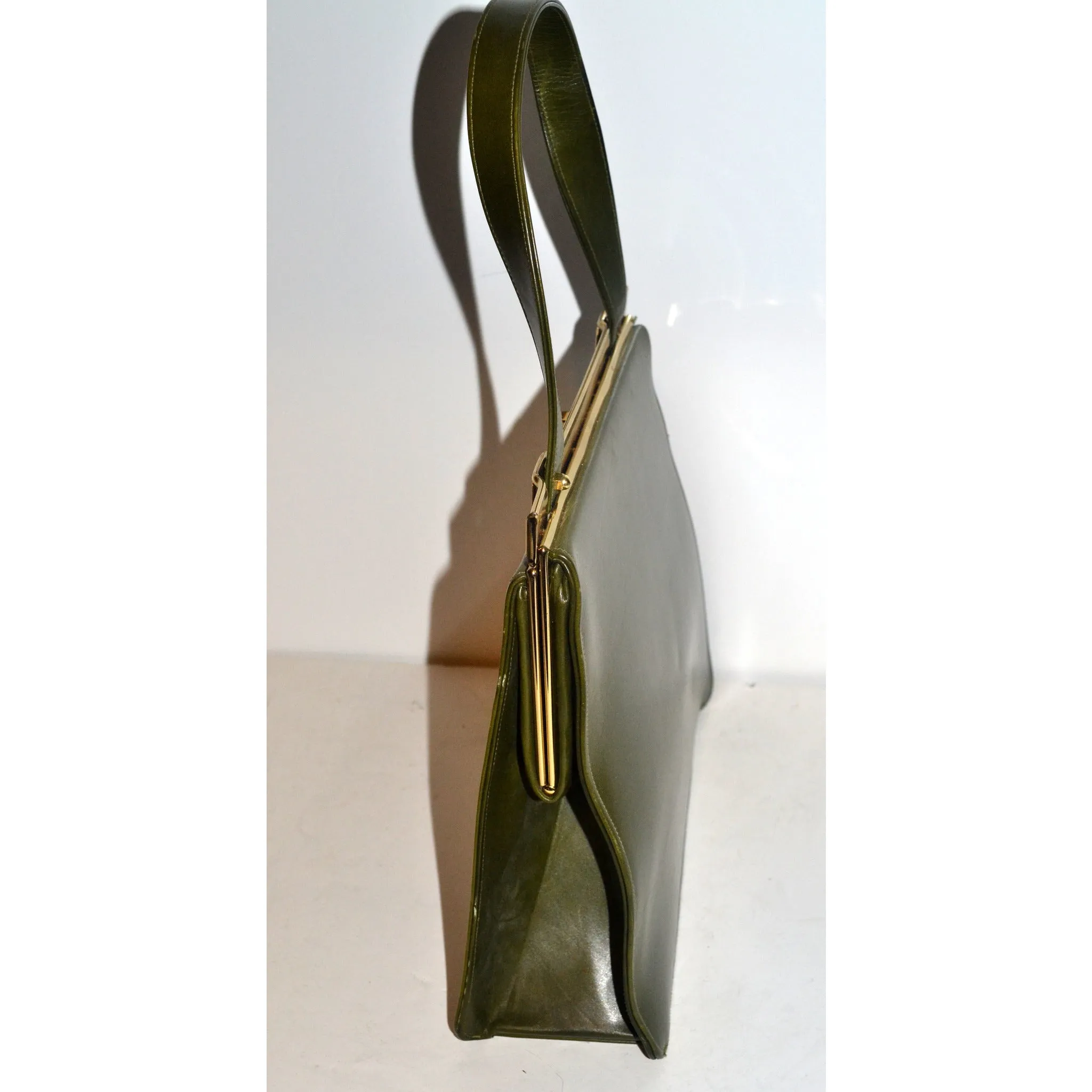 Green Leather Kelly Purse