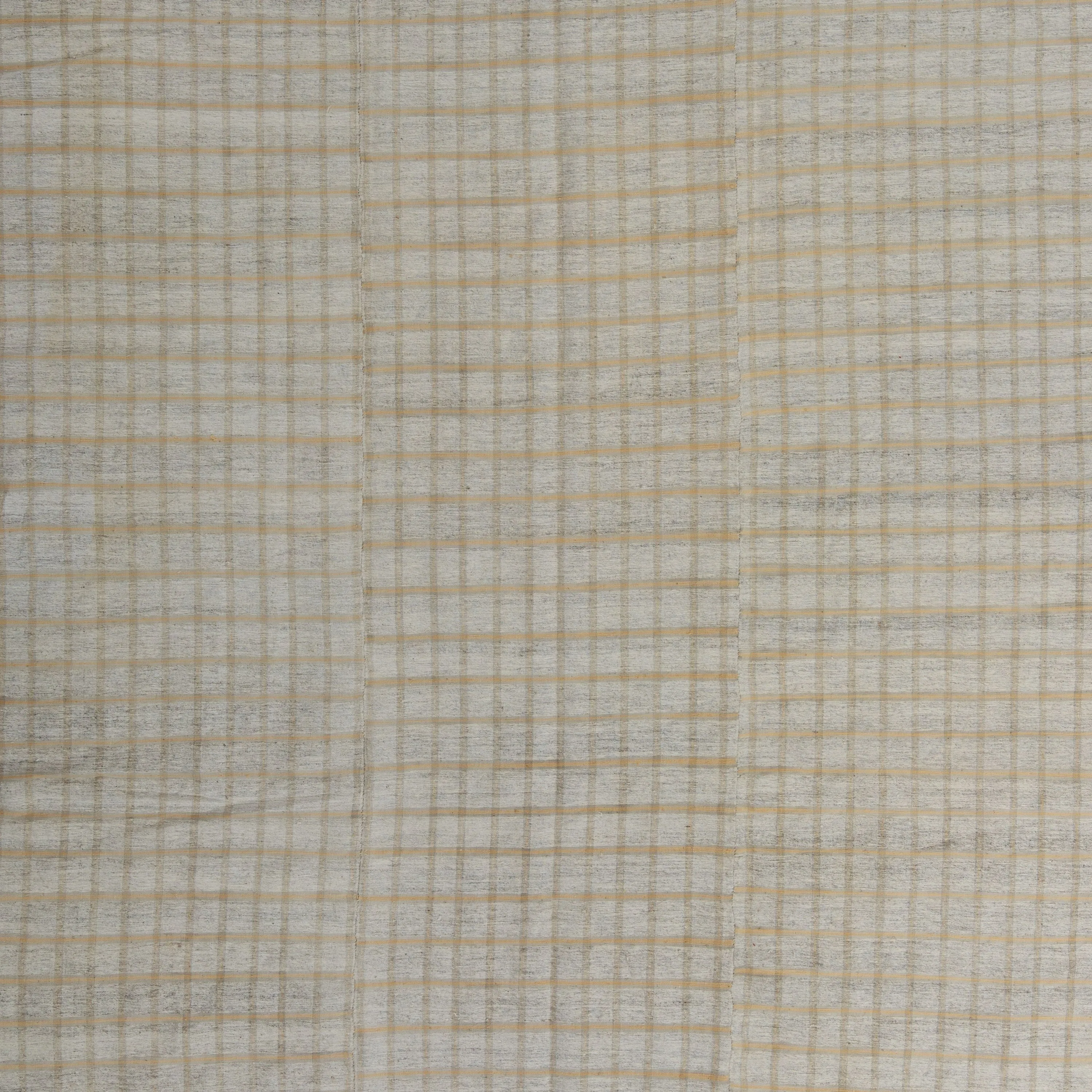 Grey & Beige Plaid Flatweave Wool Rug - 5'11" x 9'10"