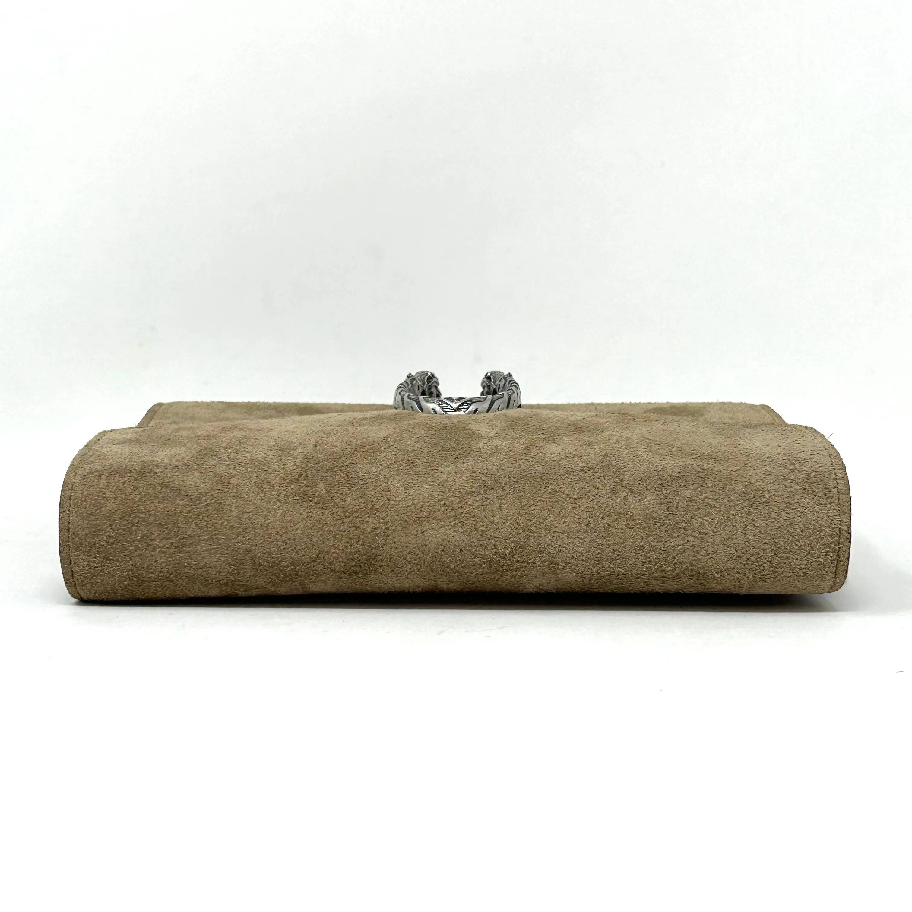 Gucci Dionysus Taupe Suede Chain Wallet Handbag
