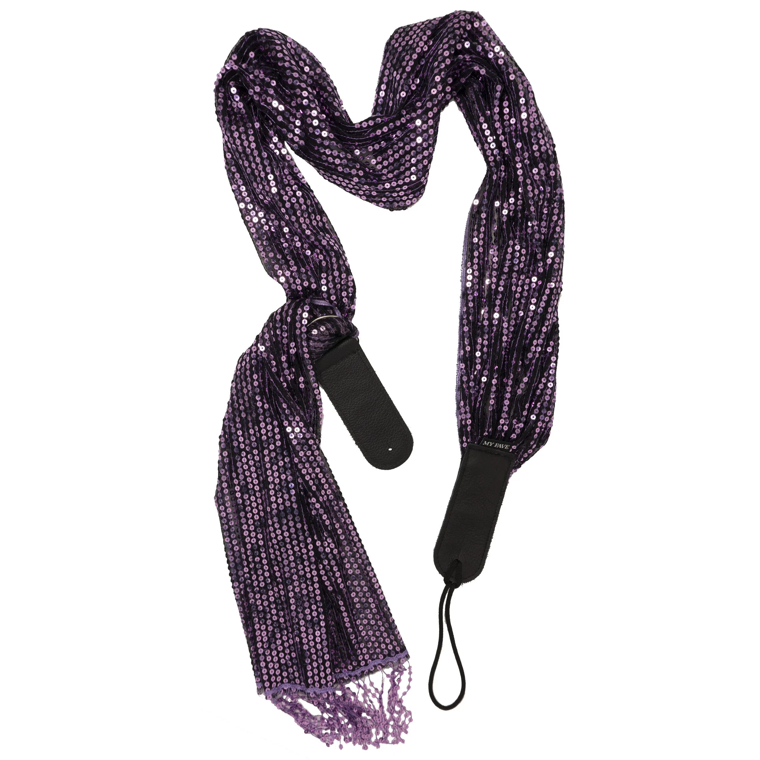 Guitar Scarf Strap - Purple Sparkle